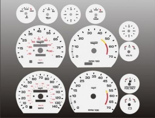 1978-1982 chevrolet corvette dash cluster white face gauges 78-82