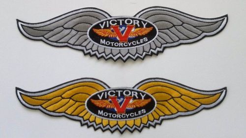 Victory motorcycle 11&#034; silver wing patch.new.unique