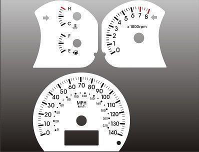 2004-2006 kia spectra instrument cluster white face gauges 04-06