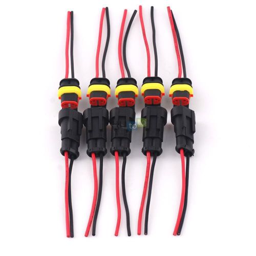 10pcs/set 2 pin 2 way electrical connector 10 awg wire waterproof fit boat car