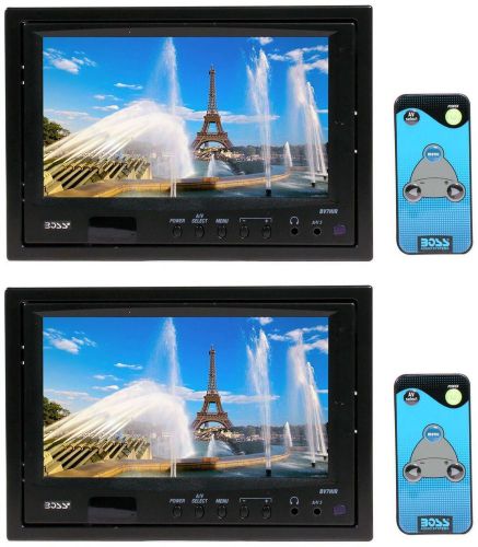 (2) new boss bv7hir 7&#034; widescreen tft-lcd headrest monitors w/ ir tran