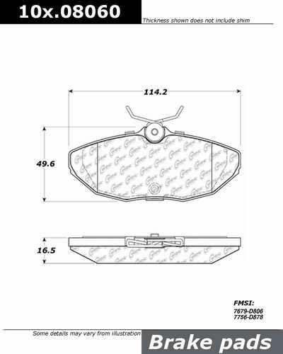 Centric 105.08060 brake pad or shoe, rear-posi-quiet ceramic w/shims