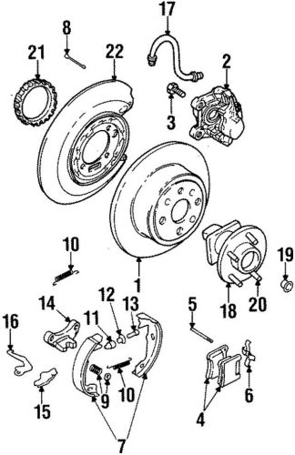 Genuine 1997-2001 cadillac catera park brake shoes spring 6681527