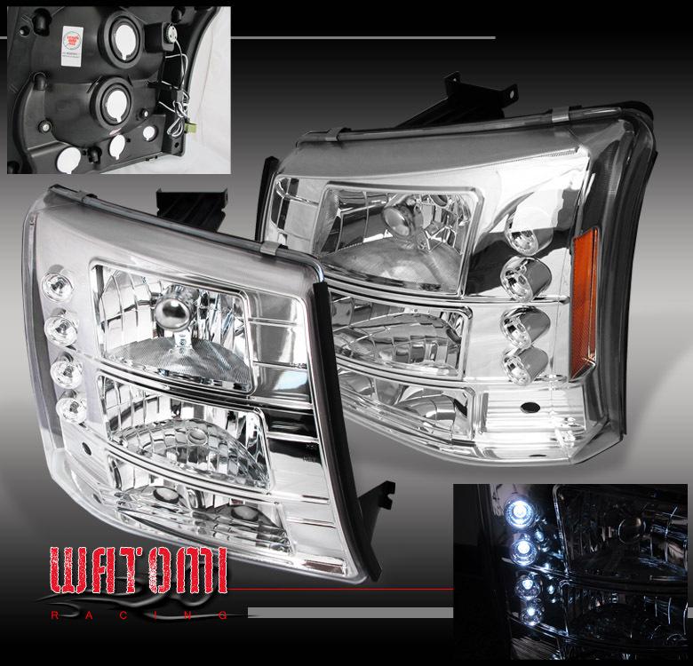 03-06 silverado 2500 hd led headlight+bumper lens 04 05