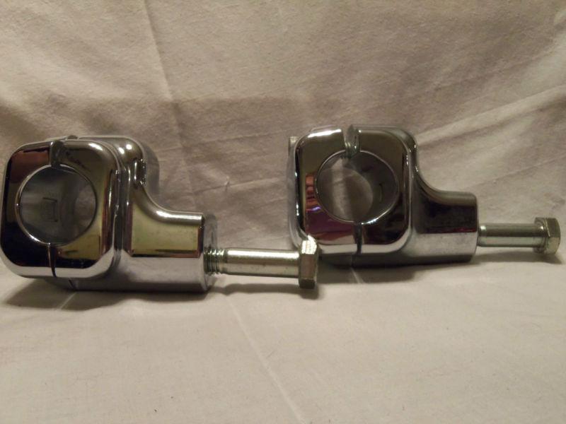 Harley davidson set of chrome handle bar risers with mounting bolts
