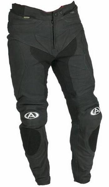 Agv black vented leather sportbike track pants 2 piece suit with knee pucks