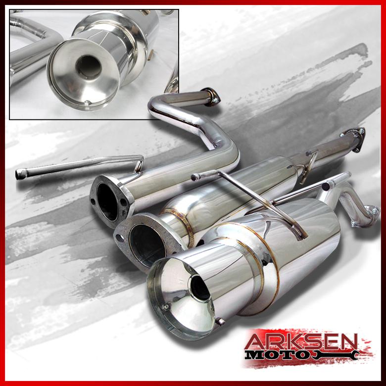 96-00 honda civic 3 door n1 4.5" tip cat-back exhaust muffler w/silencer set