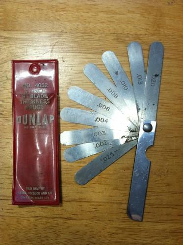 Sears roebuck dunlap spark plug feeler thickness gauge 9 blade 