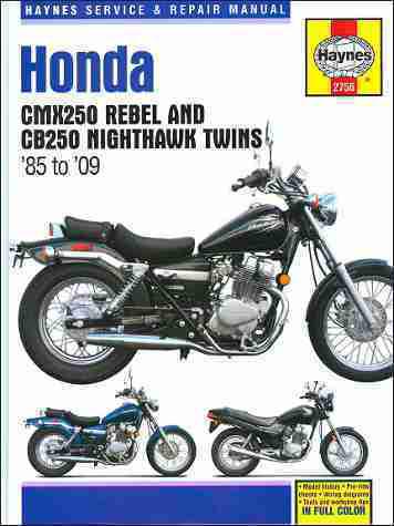 Honda cbx250 rebel cb250 nighthawk repair shop & service manual 1985-2009