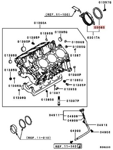 Crankshaft oil seal rear mitsubishi delica l400 pb6w gen 4 3.0