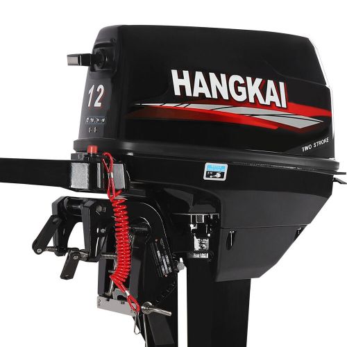 Hangkai 2-stroke 12hp outboard motor boat engine w/ water cooled cdi long shaft