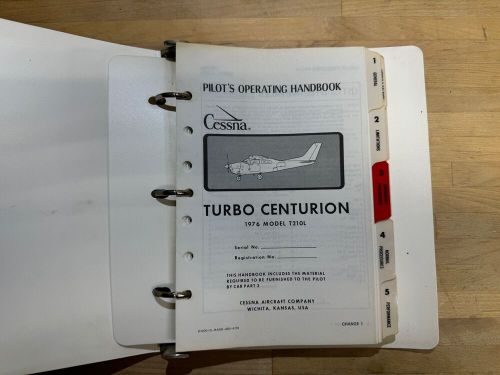 1976 cessna turbo centurion model t210l pilot’s operating handbook, poh