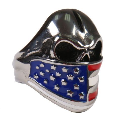 Hot leathers jwr2128 men&#039;s flag bandana skull ring