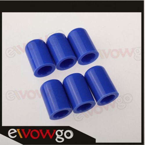 6pc 12mm 15/32&#034; silicone blanking cap intake vacuum hose end bung plug blue