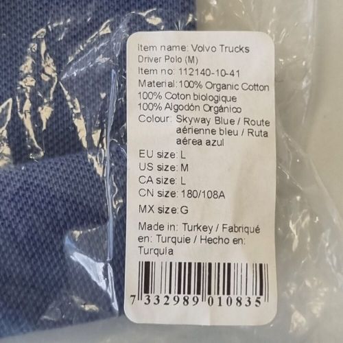 Volvo trucks driver polo shirt fh 25 years skyway blue size large new