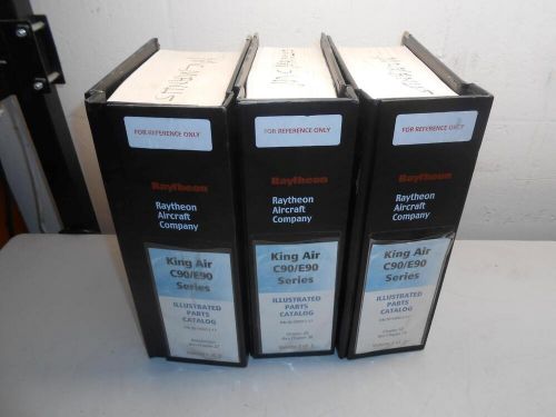 Set of 3 raytheon king air c90 &amp; e90 series illustrated parts catalog