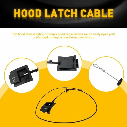 Hood release handle cable fits for 1992-1997 ford f-150 f-250 f-350 f2tz16916a