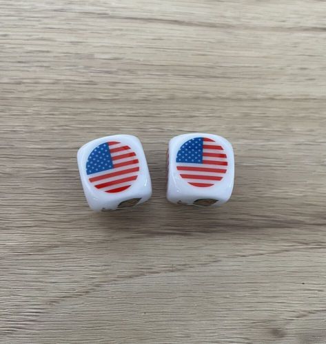 2x dice for donald trump usa valve stem cap air car truck bike motorcycle bmx