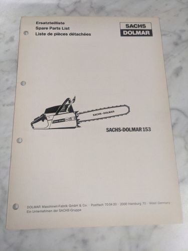 Sachs-dolmar spare service parts list book manual chain saw 153