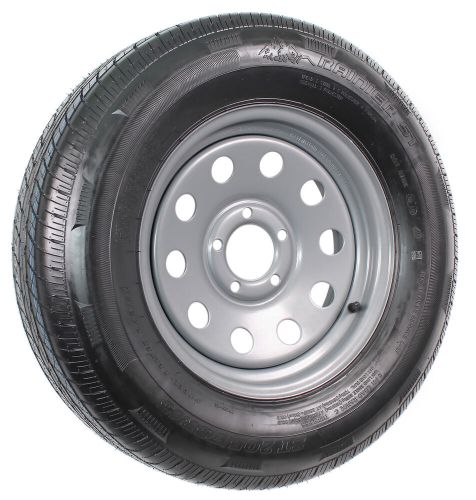 Radial trailer tire on rim st205/75r15 d load range 5-5 silver modular wheel