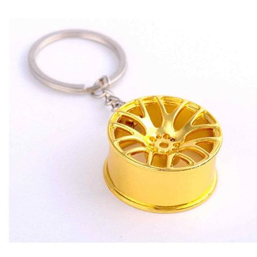 Golden hot creative wheel hub rim model man&#039;s keychain car key chain cool gift