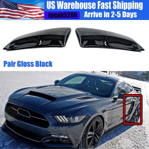 Rear fender panel side body flare scoops for ford mustang 2015-2023 glossy black