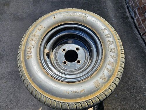 Used 10&#034; black steel golf cart wheels &amp; 205/65-10&#034; dot load star tires set of 4