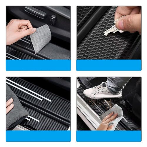 Carbon fiber design door sill sticker enhance your car&#039;s style and protection