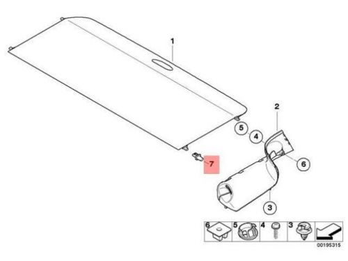 Genuine oe mini clubman r55 s till 2010 08 cover cap set trunk parcel shelf