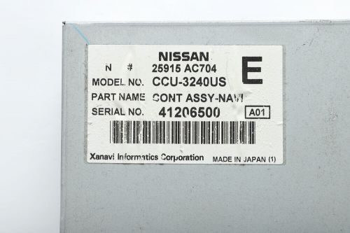 Nissan 350z 05 gps navigation dvd player unit reader 25915-ac704, a938, oem, 200