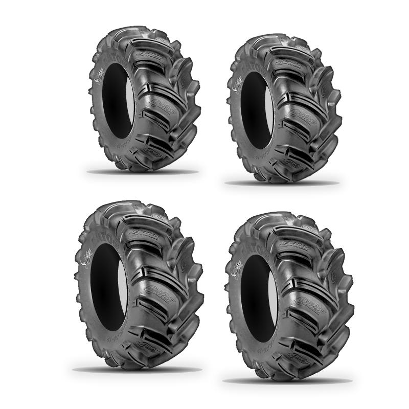 Gbc gator atv utv 4 tire set 2 front 26x10-12 - 2 rear 26x12-12