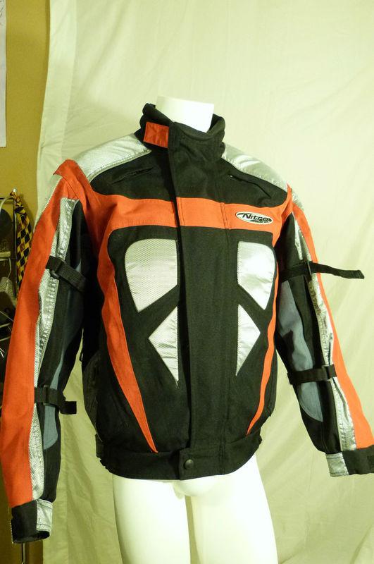 Nitro euro racing jacket  red black & silver m 