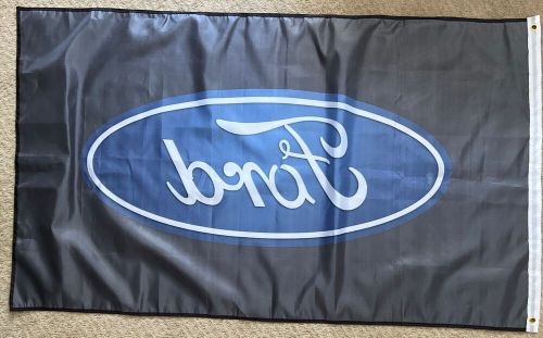 Ford flag banner 3x5 ft motor company car black &amp; blue