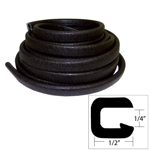 Taco marine flex trim 25&#039; - black pvc trim with aluminum clip - 1/4&#034; x 1/2&#034;