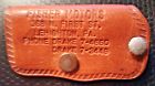 Leather fisher motors pontiac dealer key holder/keychain fob brown vintage