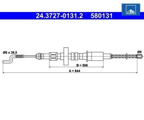 Cable pull, parking brake ate 24.3727-0131.2 for vw-