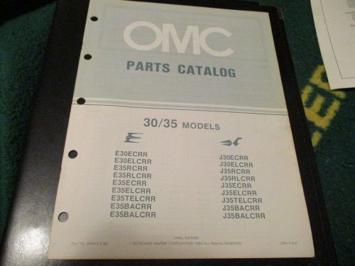 1984 omc evinrude johnson 30 &amp; 35 hp outboard parts catalog manual