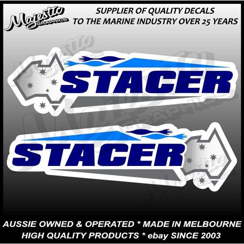 Stacer - 450mm x 135mm x 2 - navy blue - left &amp; right pair - boat decals