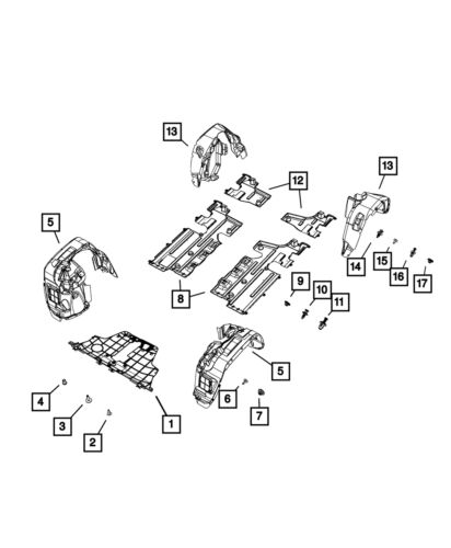 Genuine mopar splash shield right 68582995aa