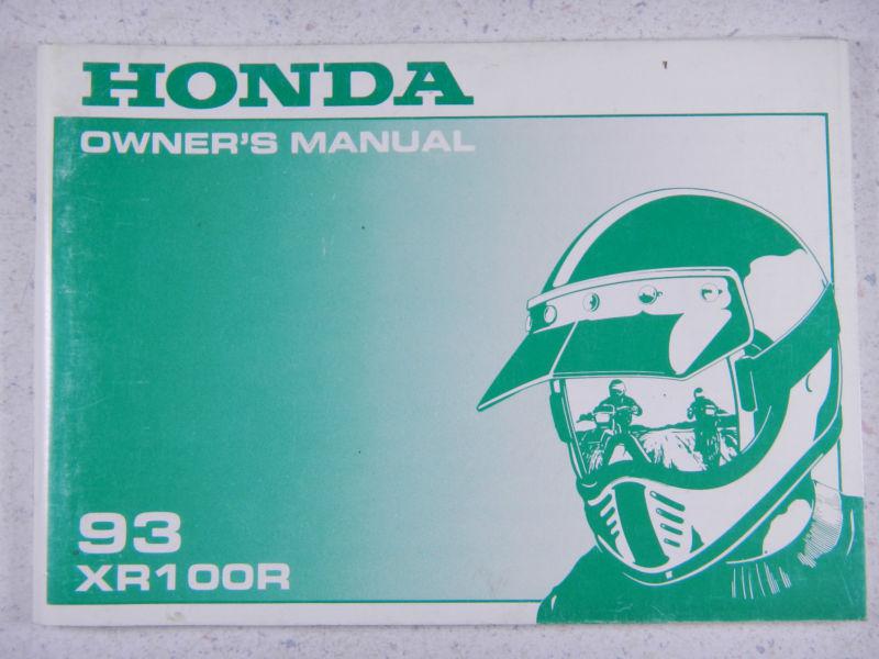 93 honda xr100r nos oem original driver's owner's manual 