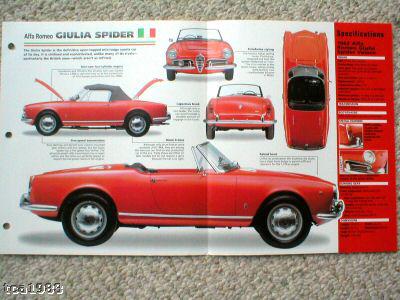 1962 / 1963 / 1964 alfa romeo giulia spider imp brochure