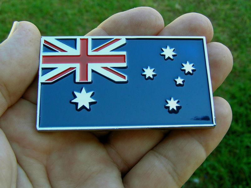 ~ australian flag car bike emblem chrome metal badge *new & unique!* aussie oz