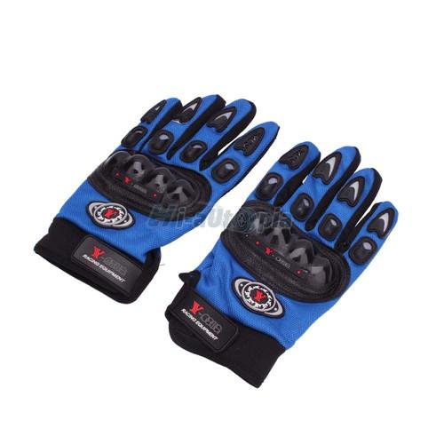 New well insulated providing padding motorcycle riding protective gloves blue xl