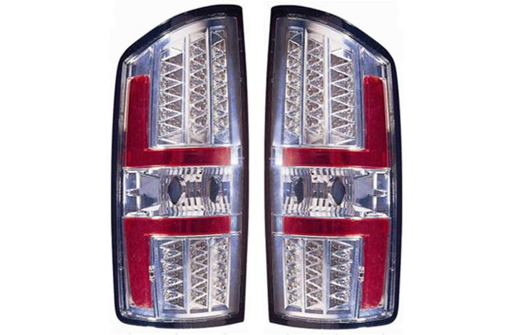 Depo pair euro style chrome altezza tail lights w/ led 07-08 dodge ram pickup