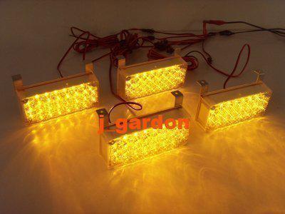 Dc12v new car truck flashing 4x 22 led strobe amber light j422-2