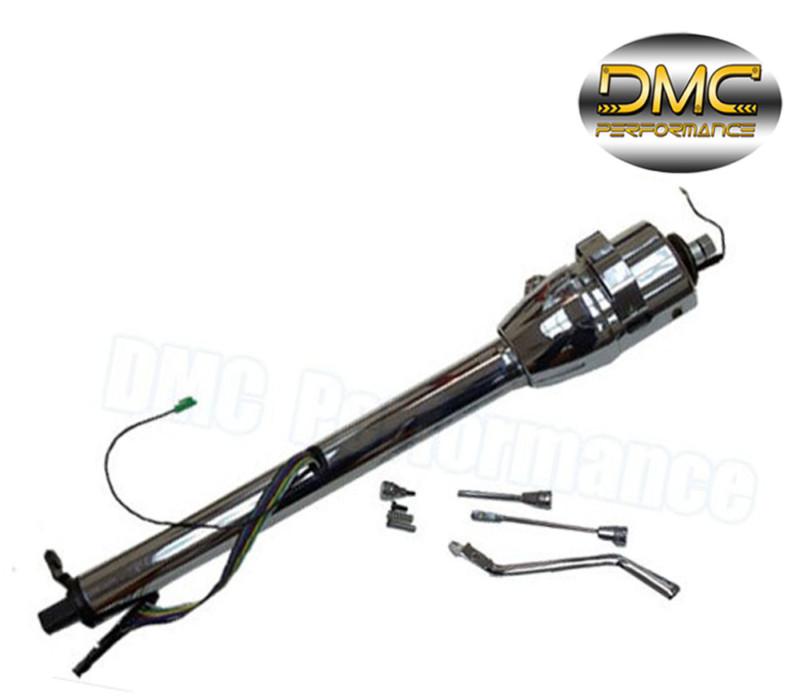 Hot rod chrome tilt  auto automatic style steering column 28" gm no key