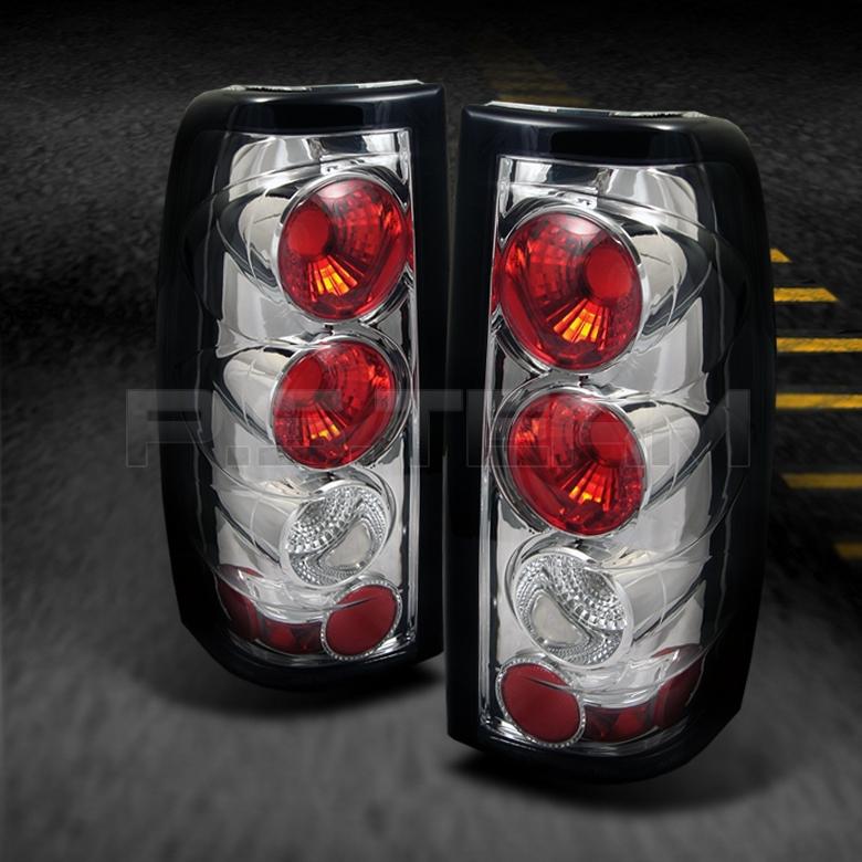 99-02 chevy silverado gmc sierra pickup chrome clear g2 tail lights lamp pair