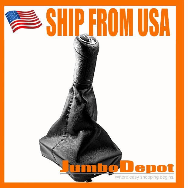 Us 1pcs 5-speed lhd leather gear shift knob gaitor change special for vw polo