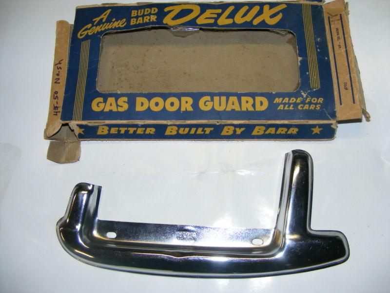 1950 nash accessory gas filler door guard nos-r chrome trim 