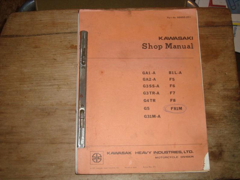 1972 kawasaki service shop manual ga1-a ga2-a g4tr g5 f5 f6 f7 f81m & more